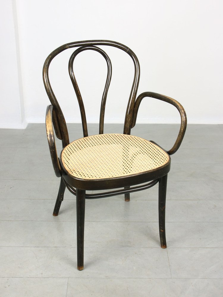 Black No. 218 Wide Armchair Chair by Michael Thonet