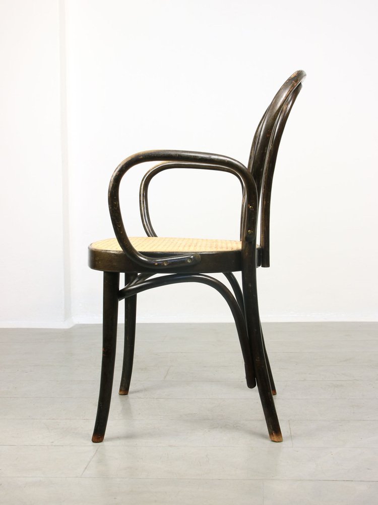 Black No. 218 Wide Armchair Chair by Michael Thonet