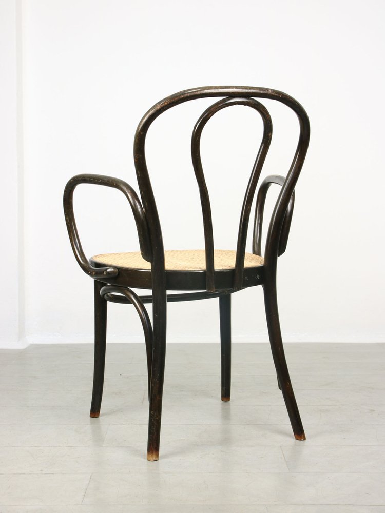 Black No. 218 Wide Armchair Chair by Michael Thonet