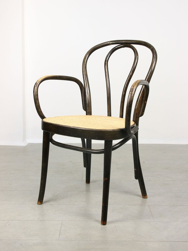 Black No. 218 Wide Armchair Chair by Michael Thonet