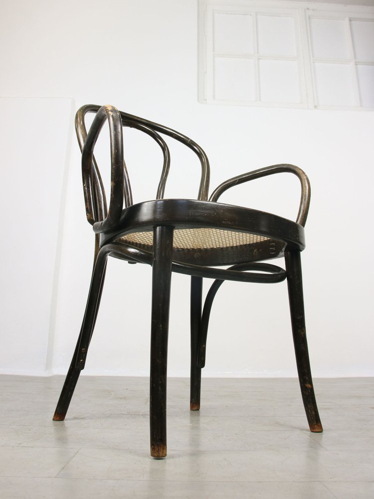 Black No. 218 Wide Armchair Chair by Michael Thonet