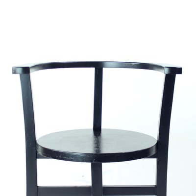 Black Oak Dining Chairs, Fomer Czechoslovakia 1930s, Set of 4-UL-1703141