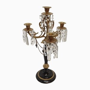 Black Onyx and Bronze Candleholder, France, 1940s-RGF-1306651