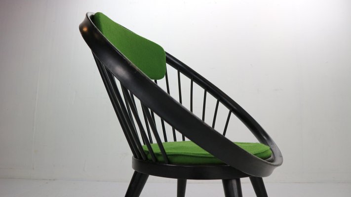 Black Original Circle Chair by Yngve Ekström for Swedese, Sweden, 1960s-DT-2026158