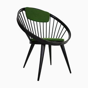 Black Original Circle Chair by Yngve Ekström for Swedese, Sweden, 1960s-DT-2026158