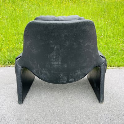 Black P60 Lounge Chair by Vittorio Introini for Saporiti, Italy, 1960s-WQC-935831