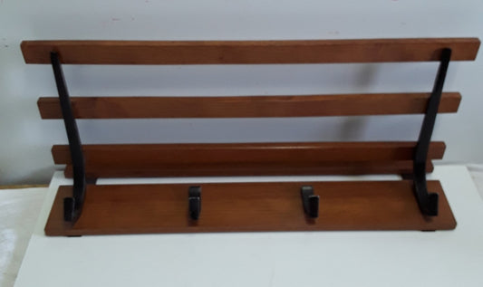 Black Painted Aluminium Wall Rack with Teak Struts, 1970s