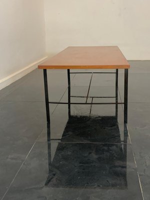 Black Painted Metal Coffee Table with Teak Top from Isa Bergamo, 1960s-IJR-1738825