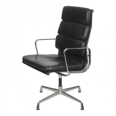 Black Patinated Leather Ea-209 Chair by Charles Eames for Vitra-MTD-1400488