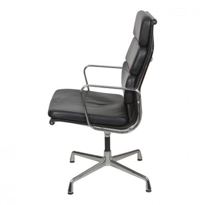 Black Patinated Leather Ea-209 Chair by Charles Eames for Vitra-MTD-1400488