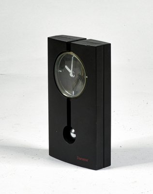 Black Plastic and Chrome Battery-Operated Pendulum Clock from Daruma-RAQ-992113