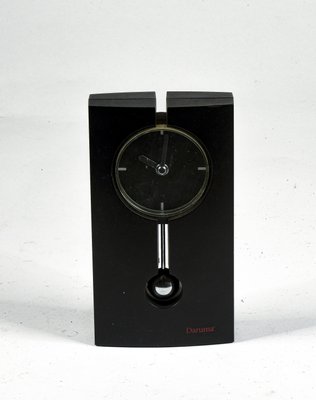 Black Plastic and Chrome Battery-Operated Pendulum Clock from Daruma-RAQ-992113