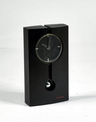 Black Plastic and Chrome Battery-Operated Pendulum Clock from Daruma-RAQ-992113