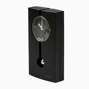 Black Plastic and Chrome Battery-Operated Pendulum Clock from Daruma-RAQ-992113