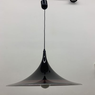 Black Plastic Trumpet Hanging Lamp from Meblo Guzzini, 1980s-BGP-1765694