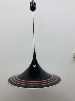 Black Plastic Trumpet Hanging Lamp from Meblo Guzzini, 1980s-BGP-1765694