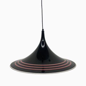 Black Plastic Trumpet Hanging Lamp from Meblo Guzzini, 1980s-BGP-1765694