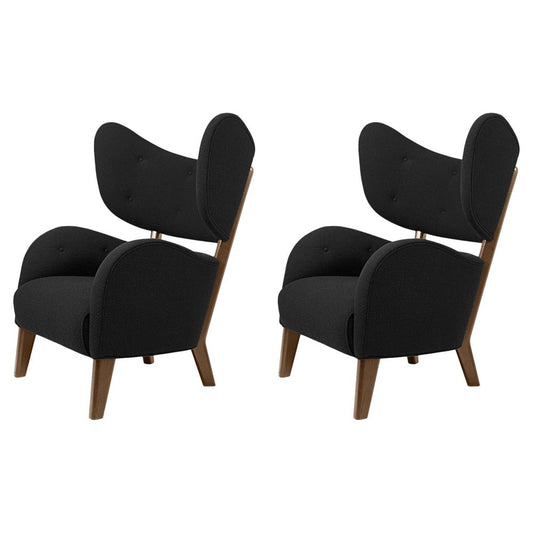 Black Raf Simons Vidar 3 Smoked Oak My Own Chair Lounge Chair by Lassen, Set of 2