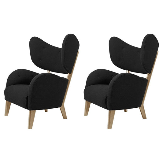 Black Raf Simons Vidar3 Natural Oak My Own Chair Lounge Chair by Lassen, Set of 2