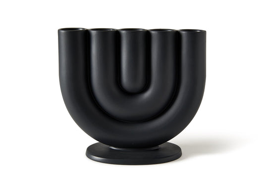 Black Rah Candleholder for 5 Candles by Alessio Romano for Atipico