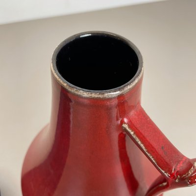 Black-Red Fat Lava Vases by Jopeko, Germany, 1970s, Set of 2-QZ-1095344