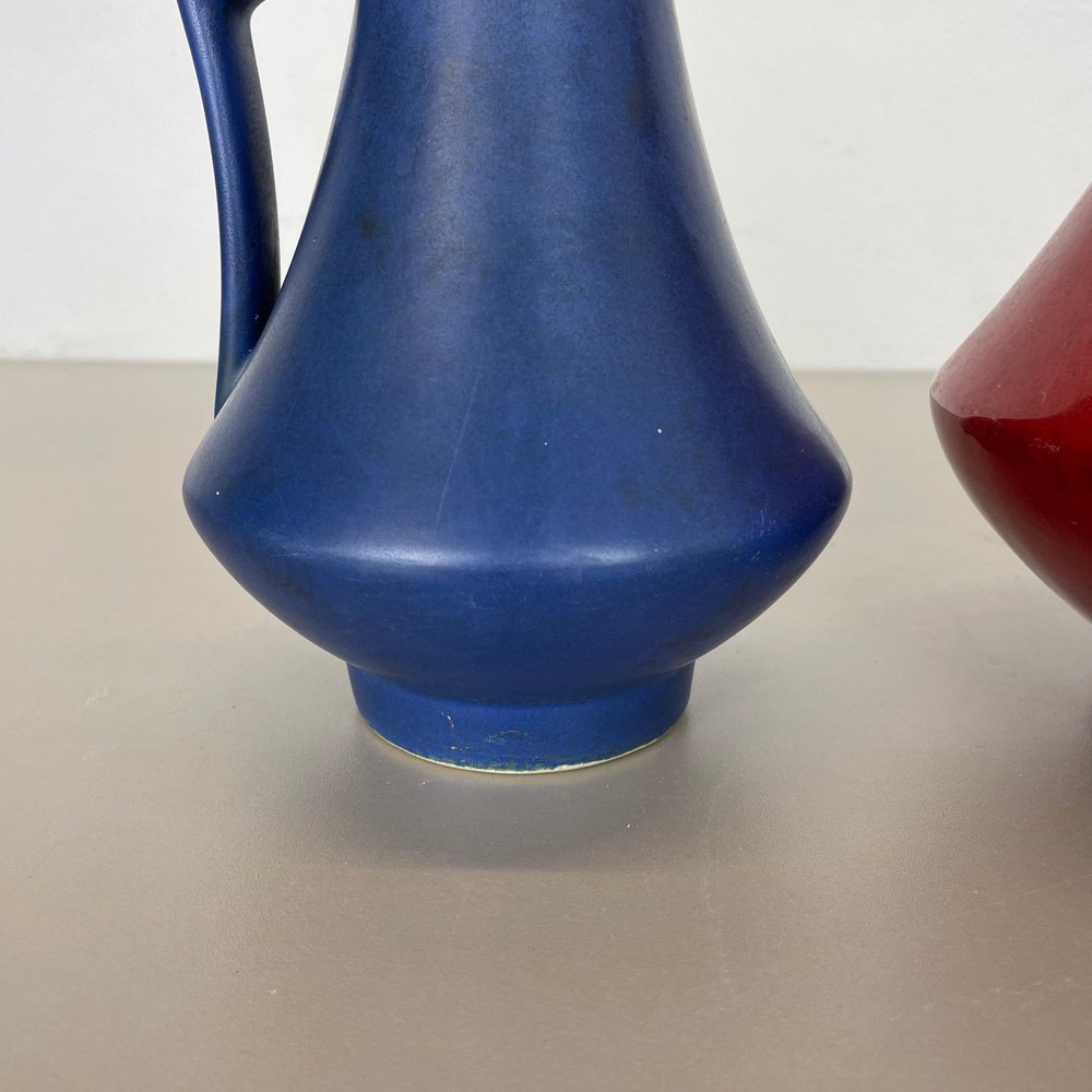 Black-Red Fat Lava Vases by Jopeko, Germany, 1970s, Set of 2