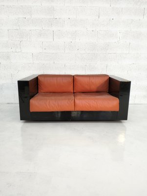 Black Sarathoga Sofa by Massimo and Lella Vignelli for Poltronova, 1970s-RNN-1658485