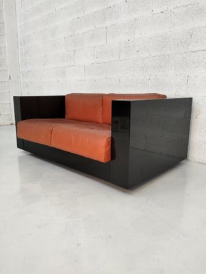 Black Sarathoga Sofa by Massimo and Lella Vignelli for Poltronova, 1970s-RNN-1658485