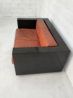 Black Sarathoga Sofa by Massimo and Lella Vignelli for Poltronova, 1970s-RNN-1658485