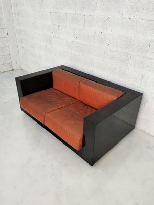 Black Sarathoga Sofa by Massimo and Lella Vignelli for Poltronova, 1970s-RNN-1658485