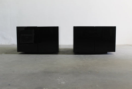 Black Saratoga Cabinets by Massimo & Lella Vigelli for Poltronova, 1960s, Set of 2