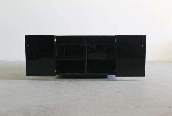 Black Saratoga Cabinets by Massimo & Lella Vigelli for Poltronova, 1960s, Set of 2-IVC-1820021