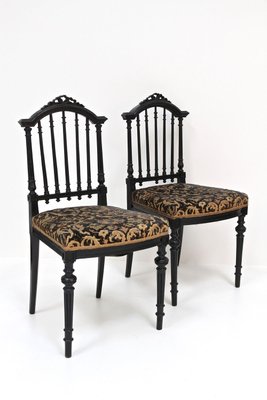 Black Side Chairs, 1870, Set of 2-TQA-2034395