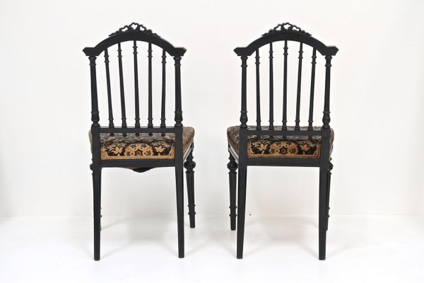 Black Side Chairs, 1870, Set of 2-TQA-2034395