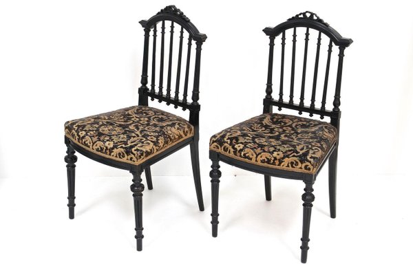 Black Side Chairs, 1870, Set of 2-TQA-2034395