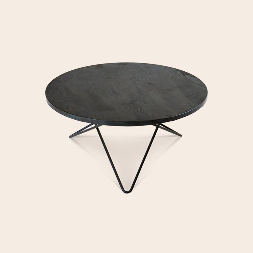 Black Slate and Black Steel O Table by OxDenmarq