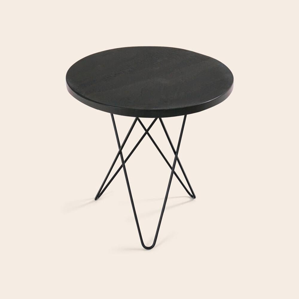 Black Slate and Black Steel Tall Mini O Table by OxDenmarq