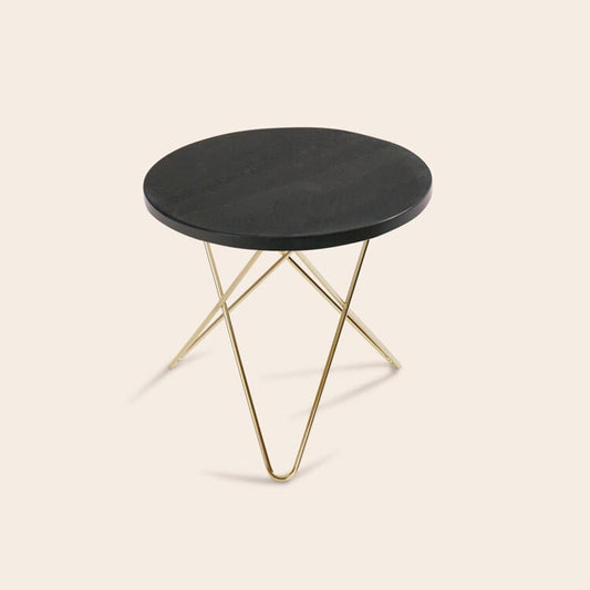 Black Slate and Brass Mini O Table by OxDenmarq