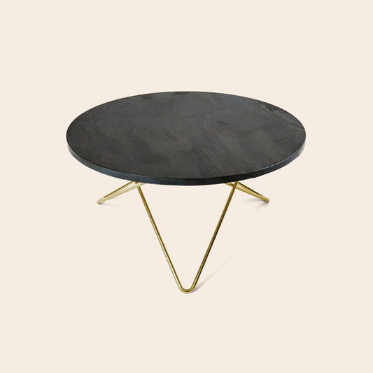 Black Slate and Brass O Table by OxDenmarq