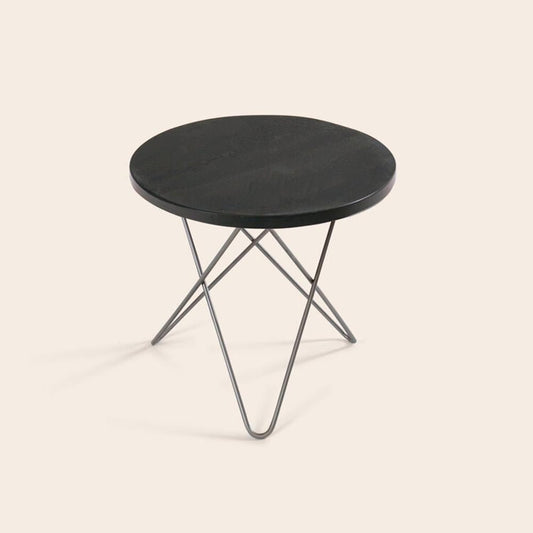 Black Slate and Steel Mini O Table by OxDenmarq