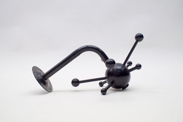 Black Sputnik Wall Hook in Lacquered Wood and Metal from Osvaldo Borsani, 1970s-KQB-1758134