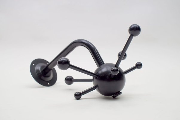 Black Sputnik Wall Hook in Lacquered Wood and Metal from Osvaldo Borsani, 1970s-KQB-1758134