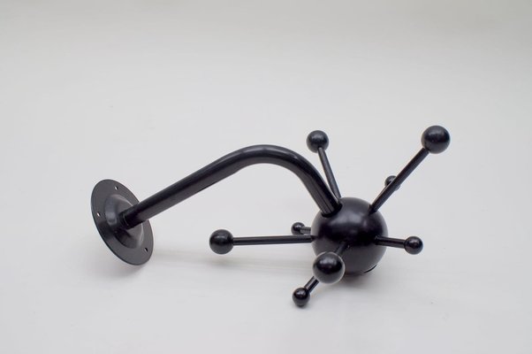 Black Sputnik Wall Hook in Lacquered Wood and Metal from Osvaldo Borsani, 1970s-KQB-1758134