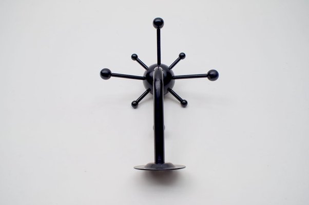 Black Sputnik Wall Hook in Lacquered Wood and Metal from Osvaldo Borsani, 1970s-KQB-1758134