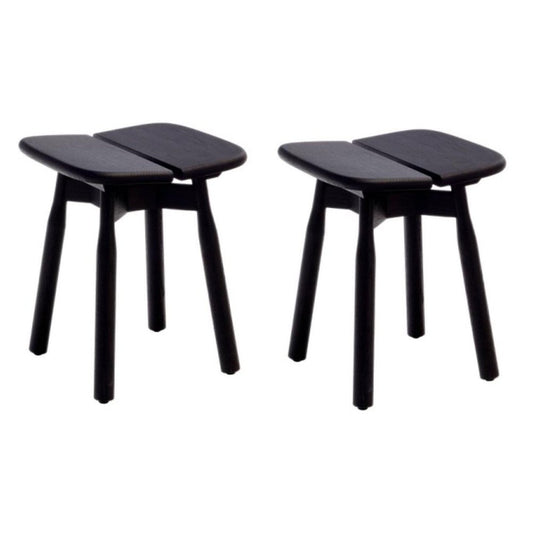 Black Stained Oak Dom Stools by Marcos Zanuso Jr, Set of 2