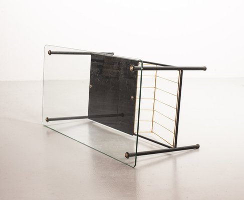 Black Steel Coffee Table with Magazine Rack by Pierre Guariche for Airborne, 1950s-IXC-748611