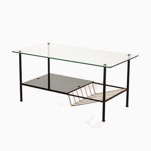 Black Steel Coffee Table with Magazine Rack by Pierre Guariche for Airborne, 1950s-IXC-748611