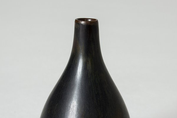 Black Stoneware Vase by Carl-Harry Stålhane for Rörstrand, 1950s-NL-609027