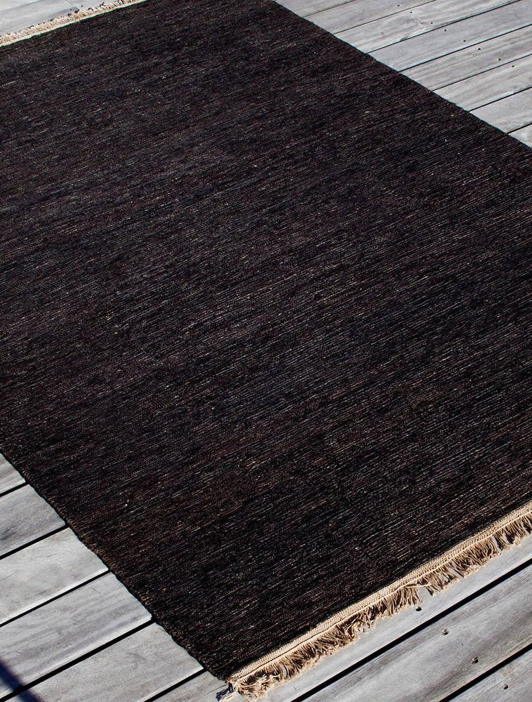 Black Sumace Rug with Fringes by Massimo Copenhagen