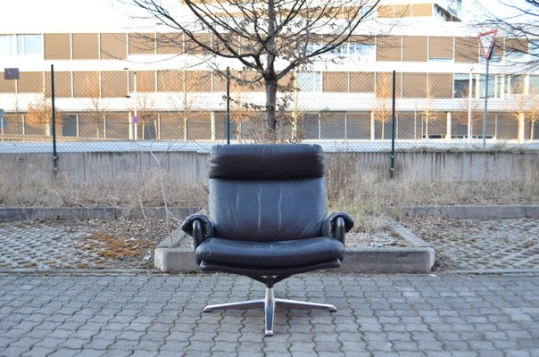 Black Swivel Lounge Chair by Carl Straub, 1960s-UF-1264687